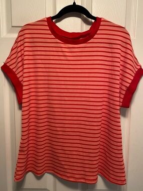 Verdusa Women’s Striped Short Sleeve Knit Top…size L